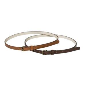 2 Pack Universal Thread Skinny Belts Brown & Tan XL New